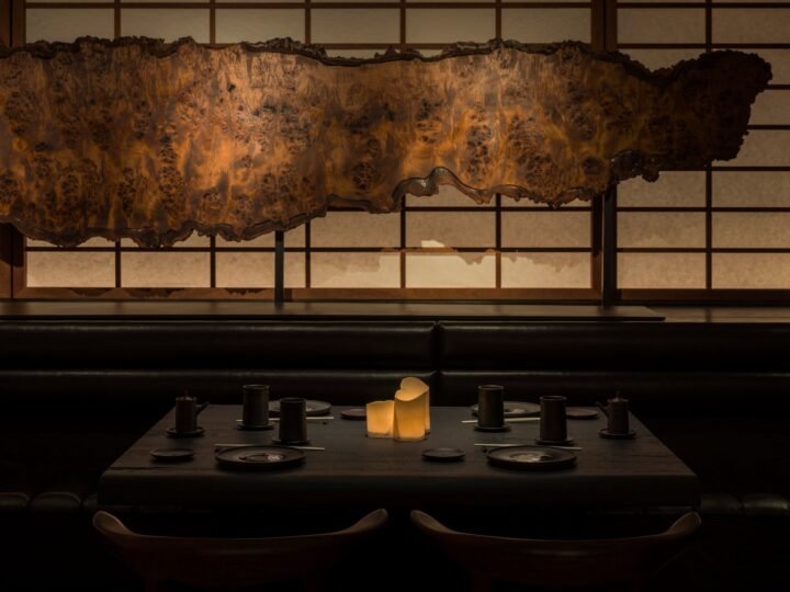 Sushi Park: the counter beneath Saint Laurent