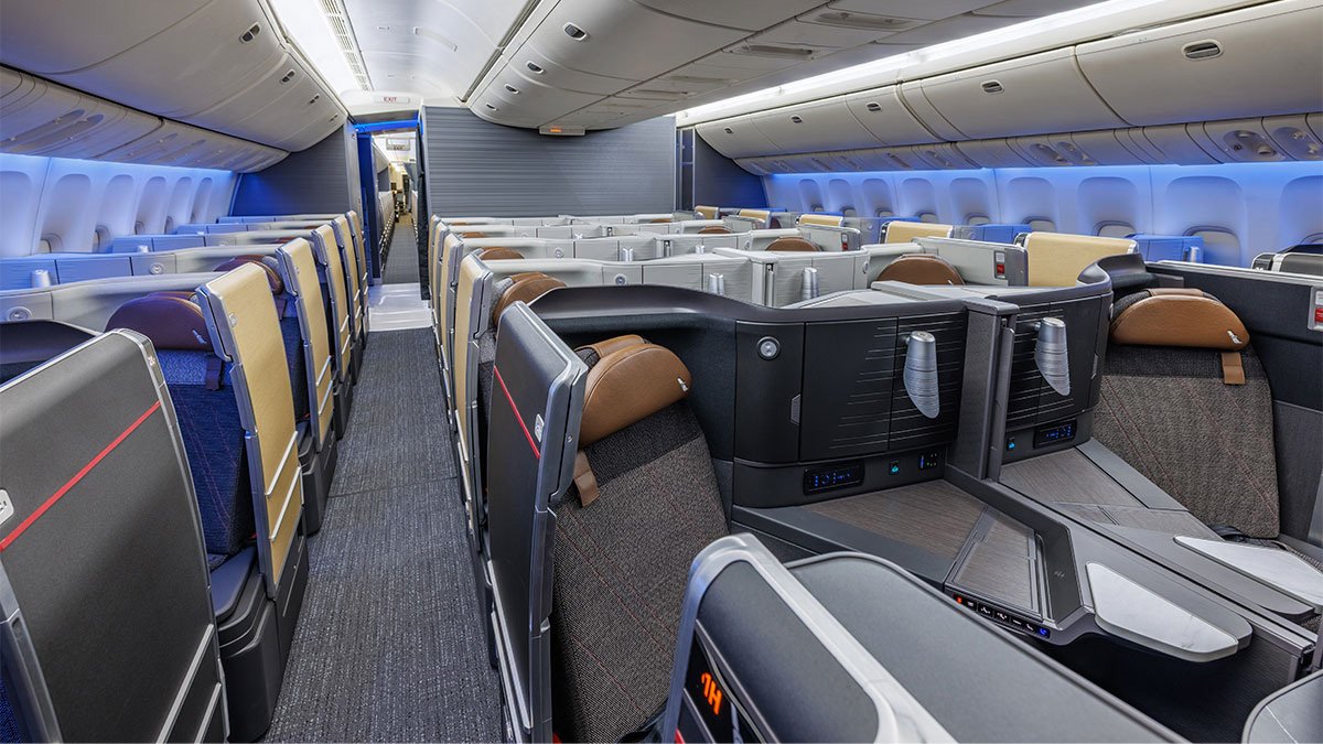 American Airlines Flagship Suite cabin in the retrofitted Boeing 777-300ER