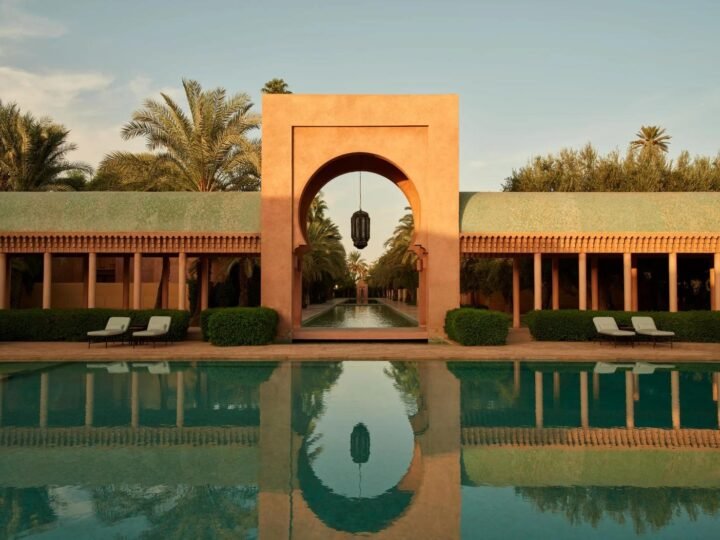 Amanjena: courtyards and water near Marrakech