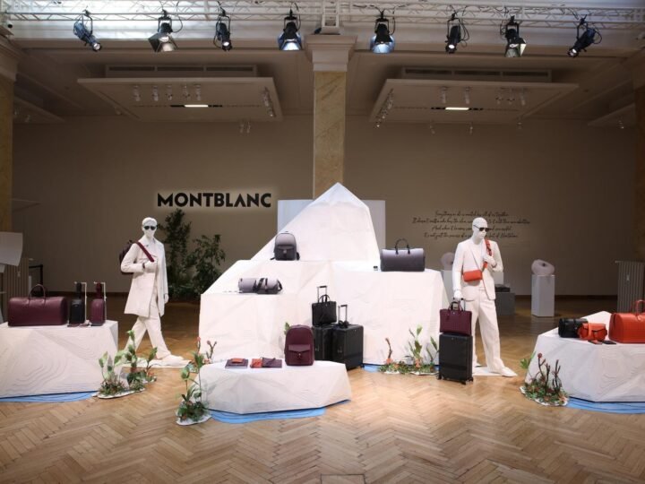 Montblanc in Milan: leather beside a writing desk