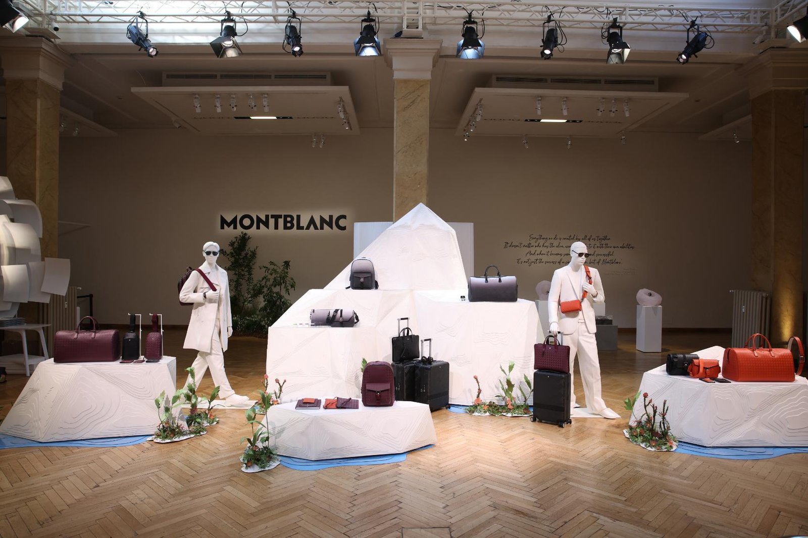 Montblanc in Milan: leather beside a writing desk
