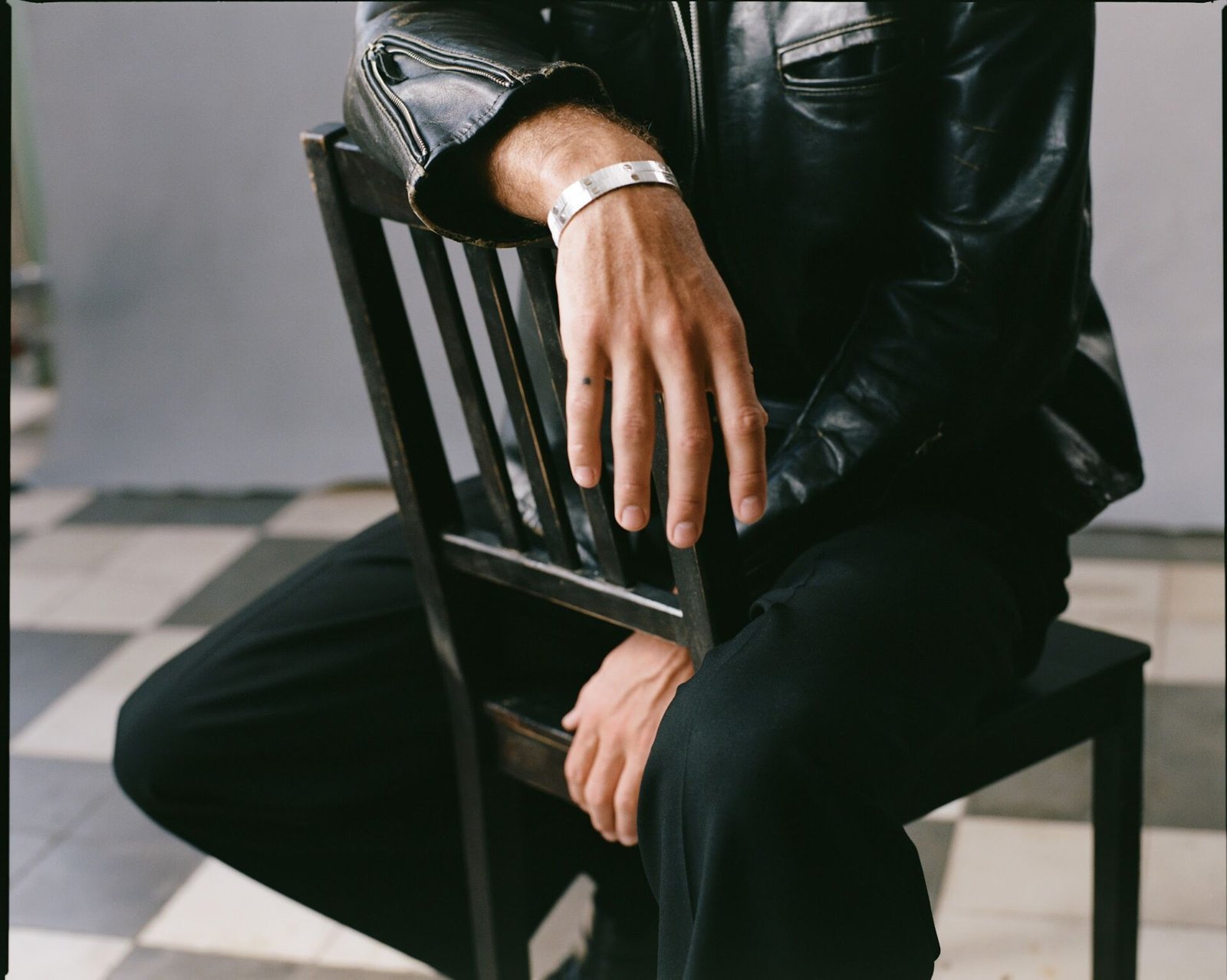 Detail of the LOVE bracelet on Jacob Elordi's wrist