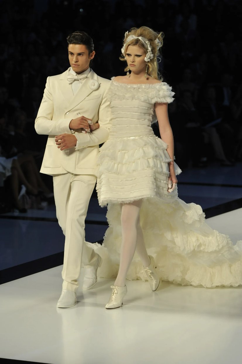 A man in Chanel tailoring, from the house's unofficial menswear archive