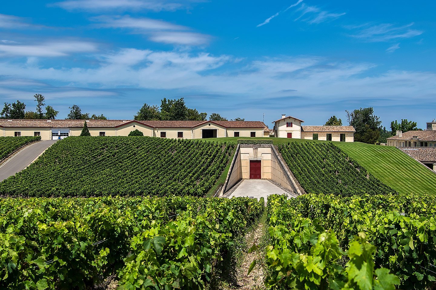 Château Lafite Rothschild in Pauillac among the vines