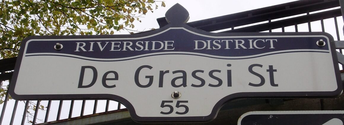 Houses on De Grassi Street in Toronto's Riverside neighbourhood