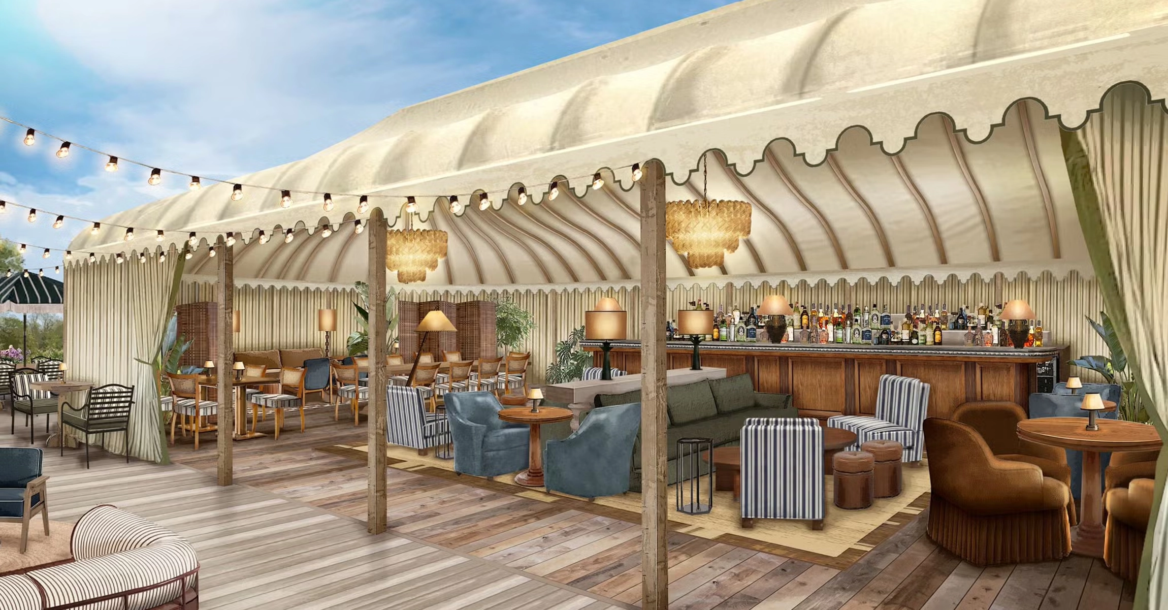 HOUSE 44 travelling lounge concept. Promotional visual from the archive.
