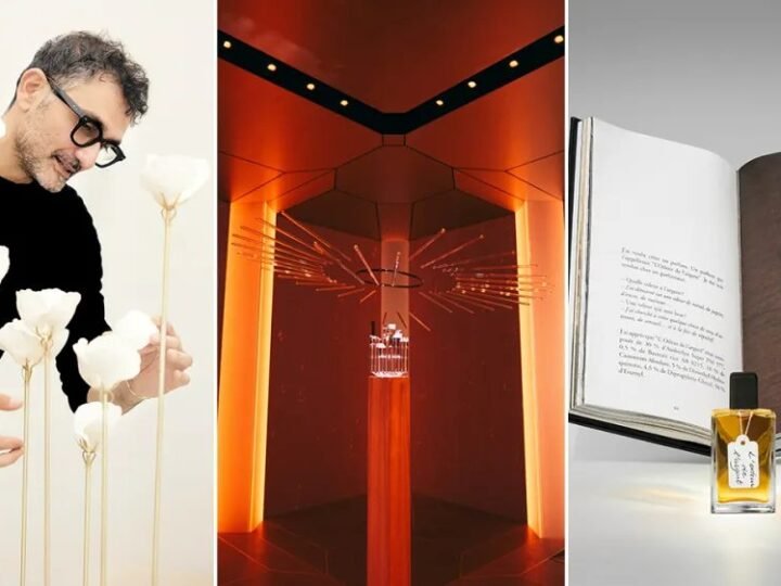 Francis Kurkdjian and works associated with the 2025 exhibition. Archive image.