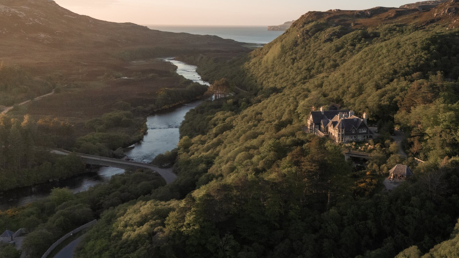 Hope Lodge and its surrounding landscape. Archive image.