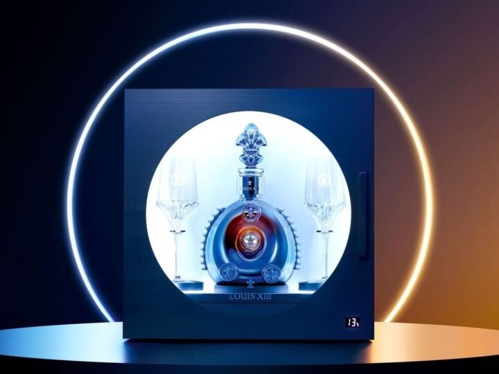 Louis XIII Black Pearl and its serving cabinet. Image courtesy of Louis XIII.