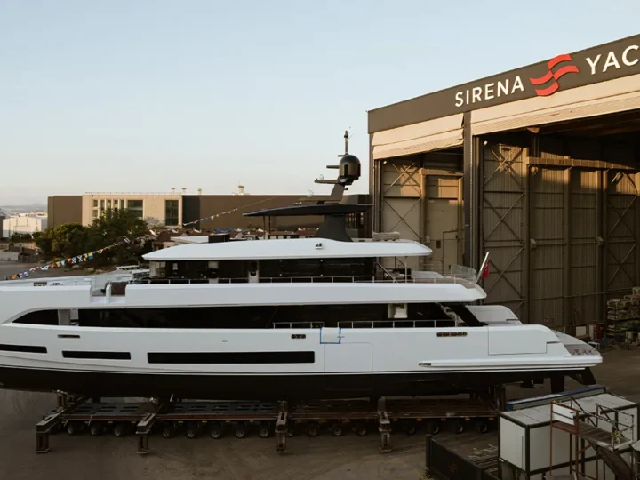 A Sirena yacht at the shipyard. Archive image, not photography of the 2026 Monaco Yacht Show.