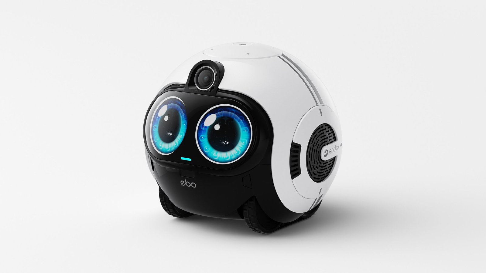 Enabot EBO Max, a spherical home robot with two animated eyes