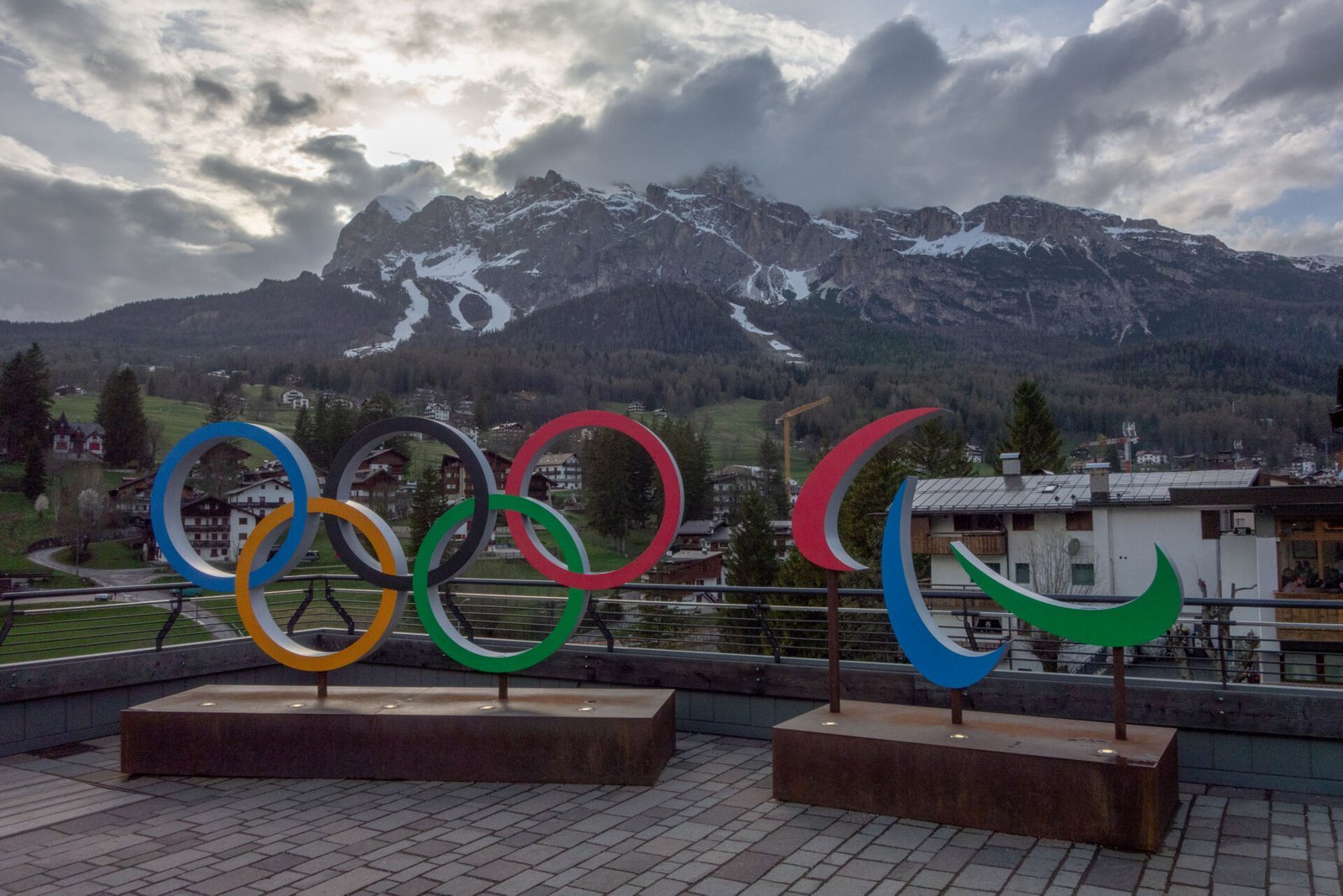 The Olympic rings in Cortina d'Ampezzo
