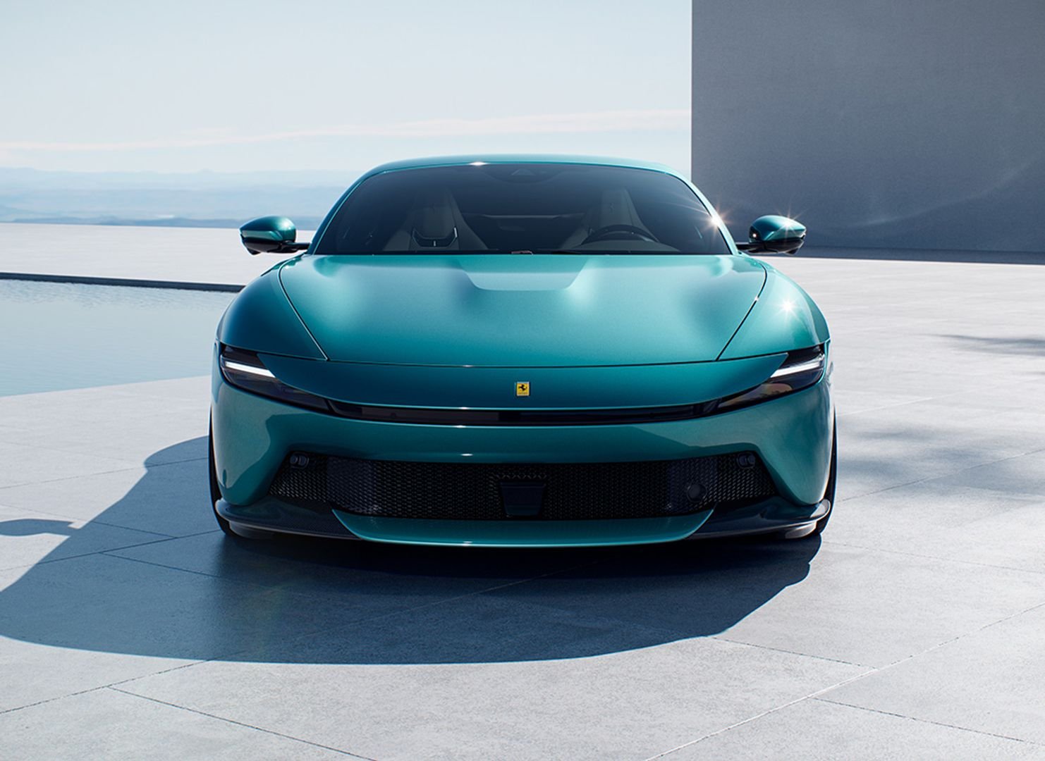 The Ferrari Amalfi seen from the front