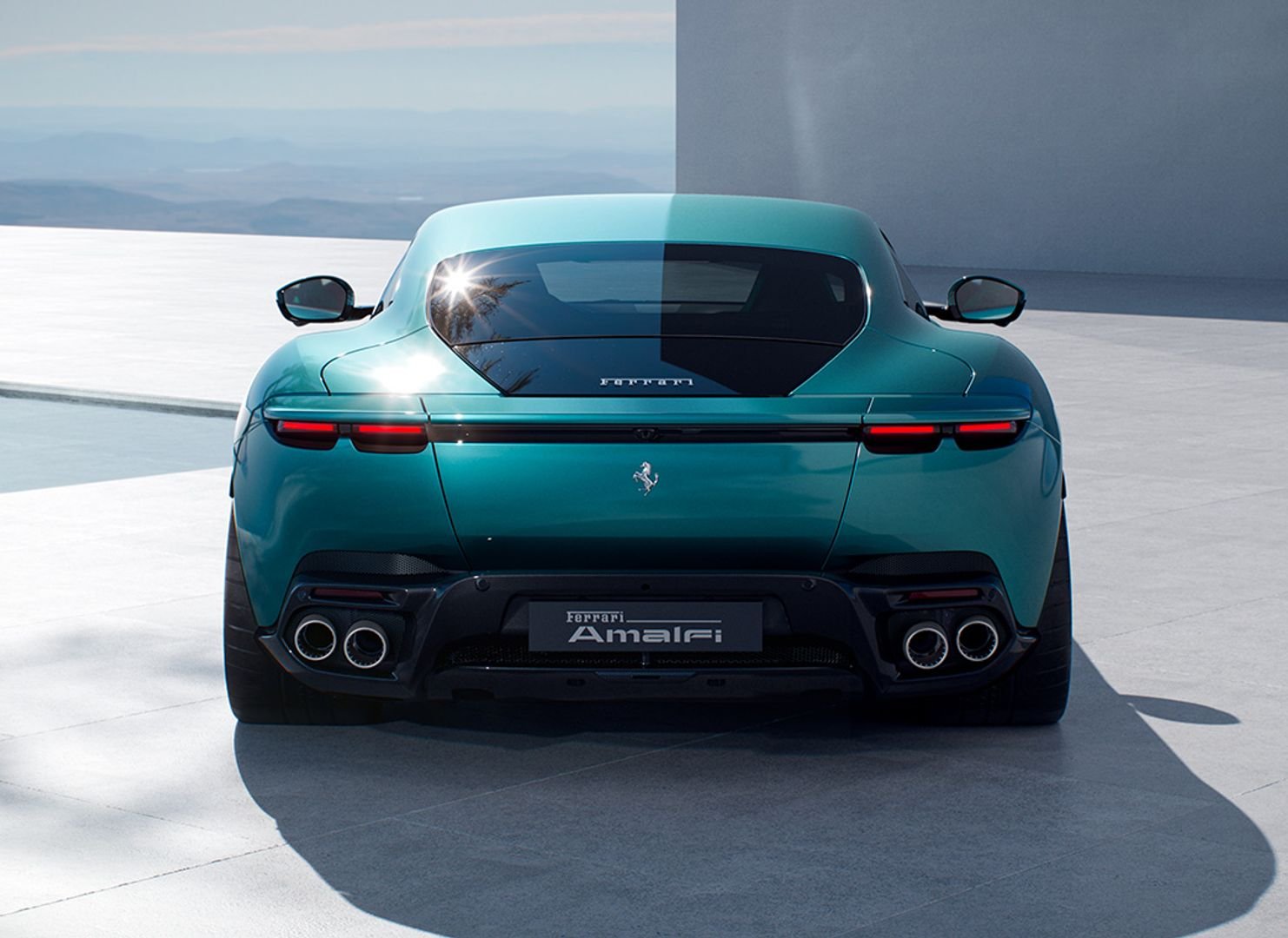 The Ferrari Amalfi seen from the rear
