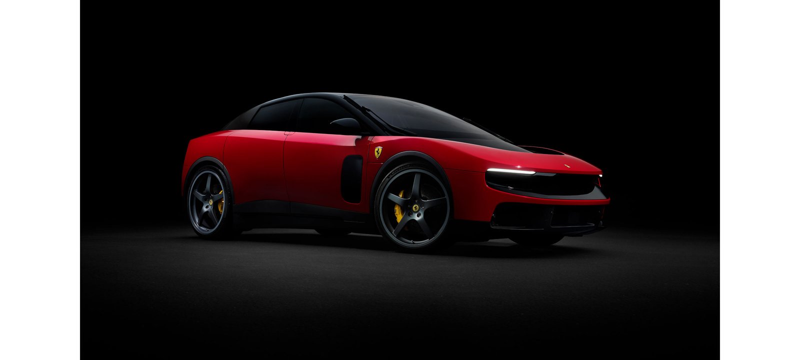 Ferrari Luce in red, front three-quarter view