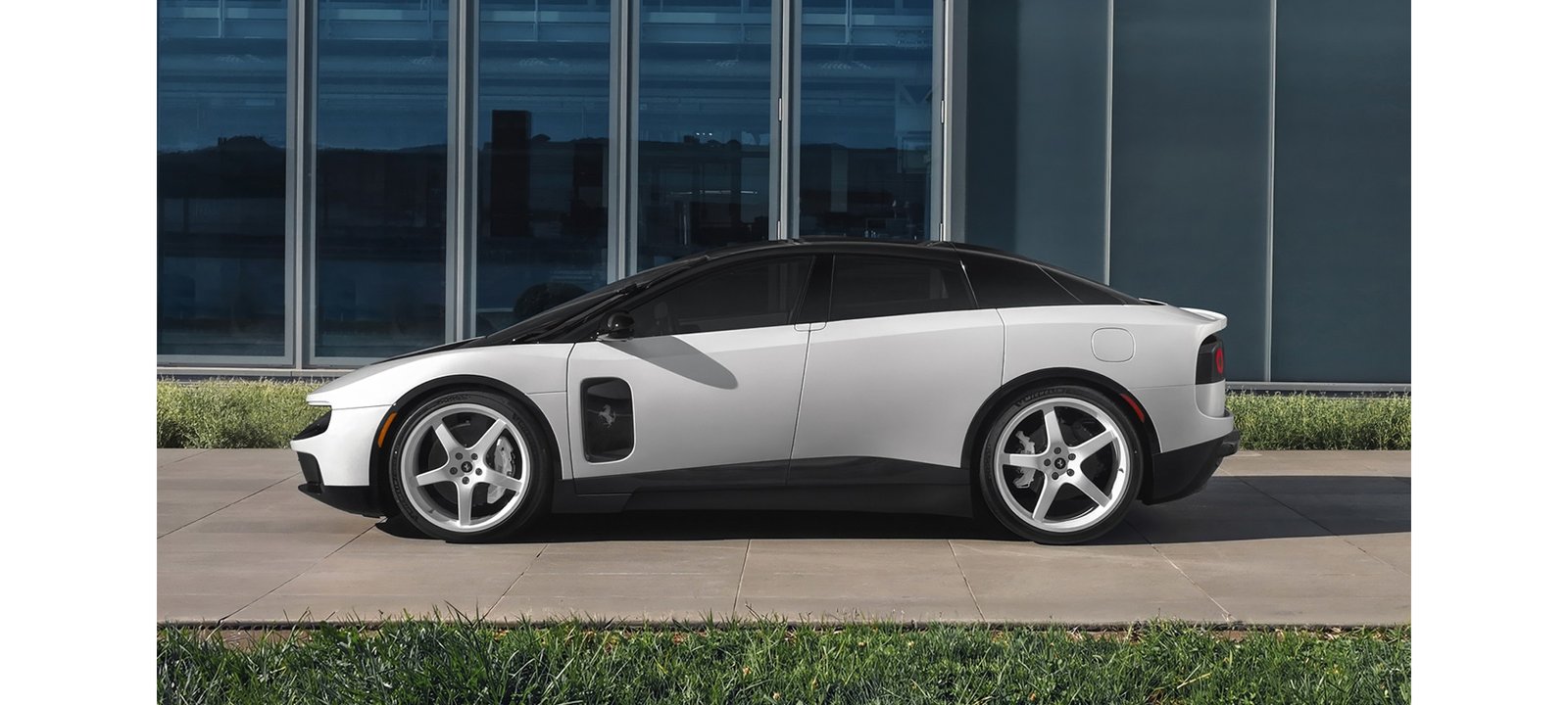 Ferrari Luce in white, side profile