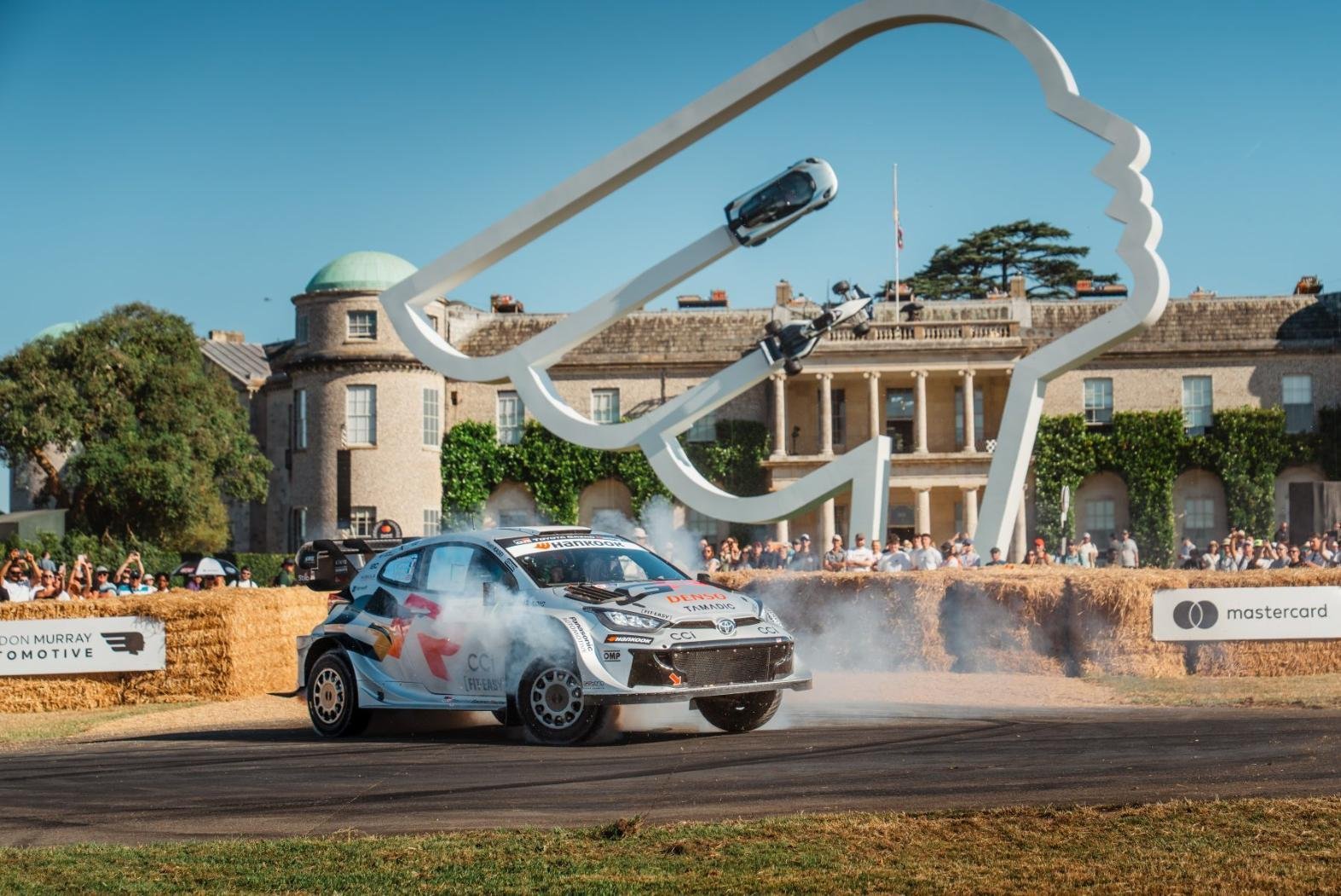 Rally cars and sculpture at Goodwood Festival of Speed