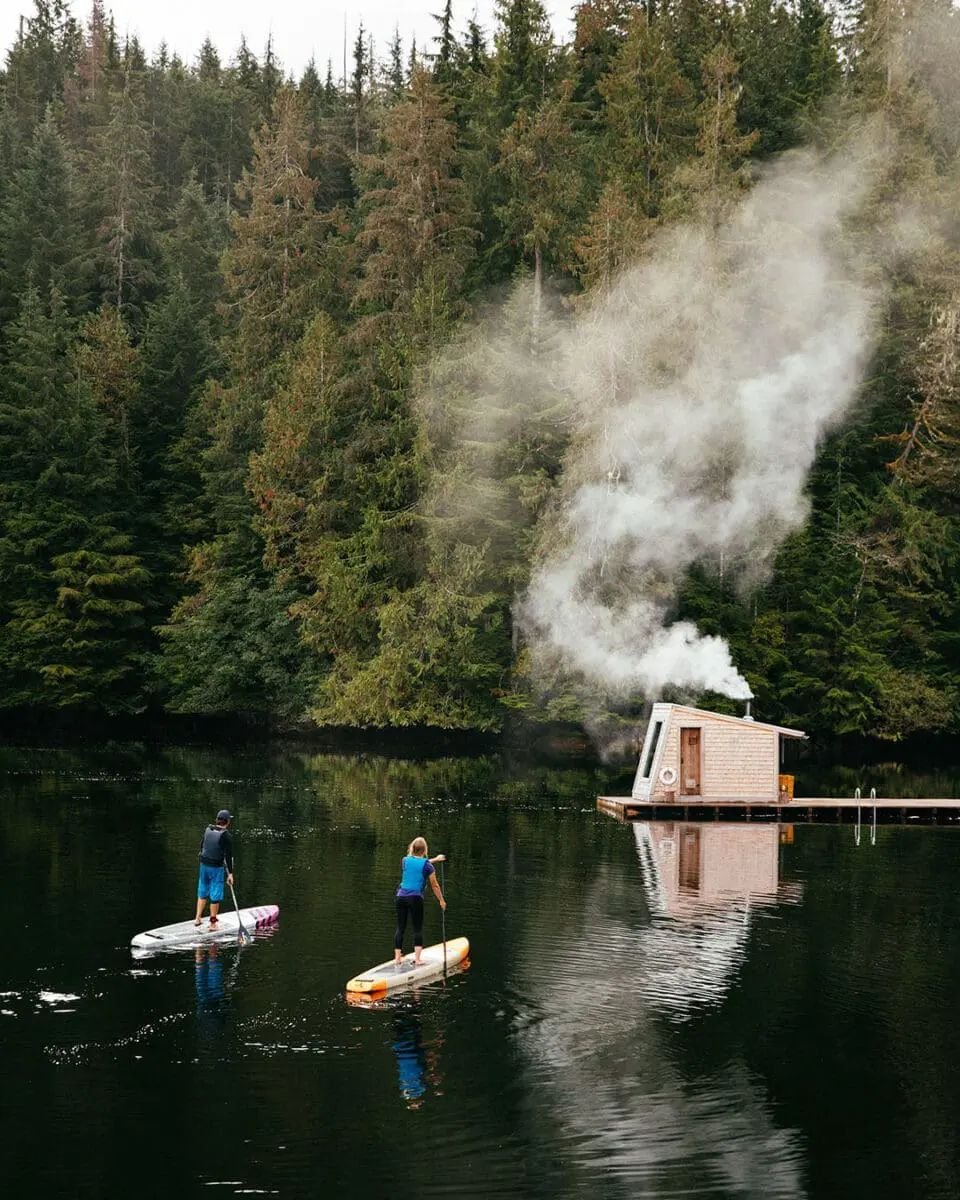 A hotel sauna in a natural setting