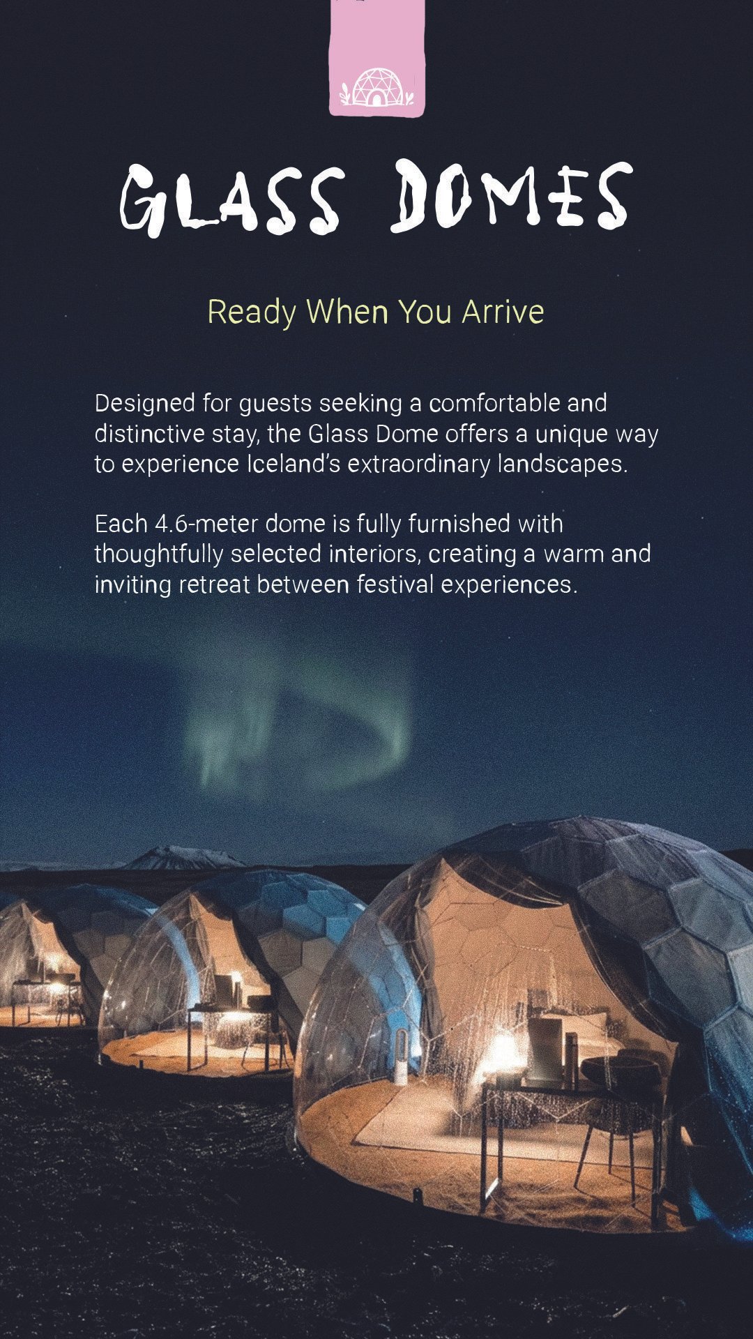 Accommodation at the Immersion Iceland festival village