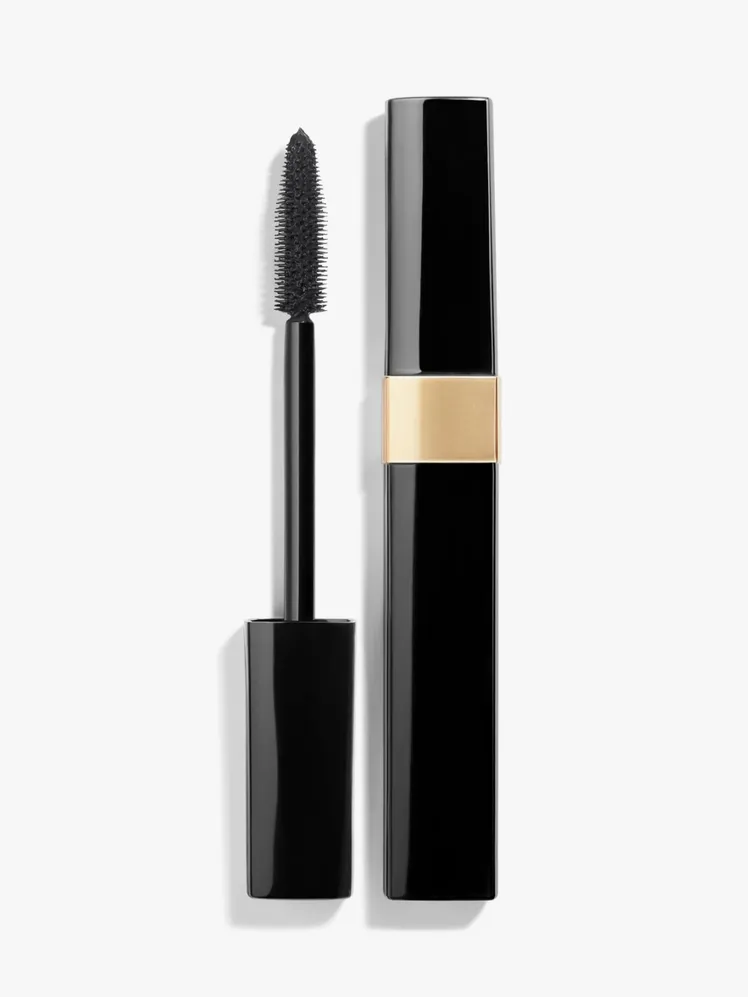 Black mascara with a volumising brush