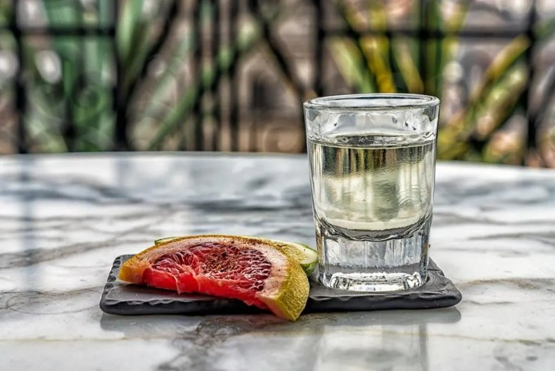 A glass of mezcal