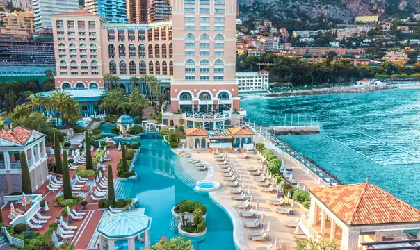 The Monte-Carlo Bay hotel and its lagoon on the Larvotto peninsula