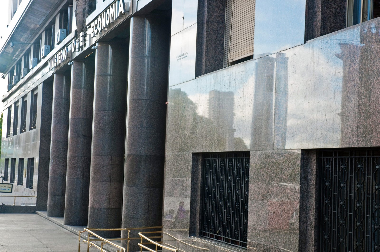 The facade of the Palacio de Hacienda, seat of Argentina's Ministry of Economy, Buenos Aires