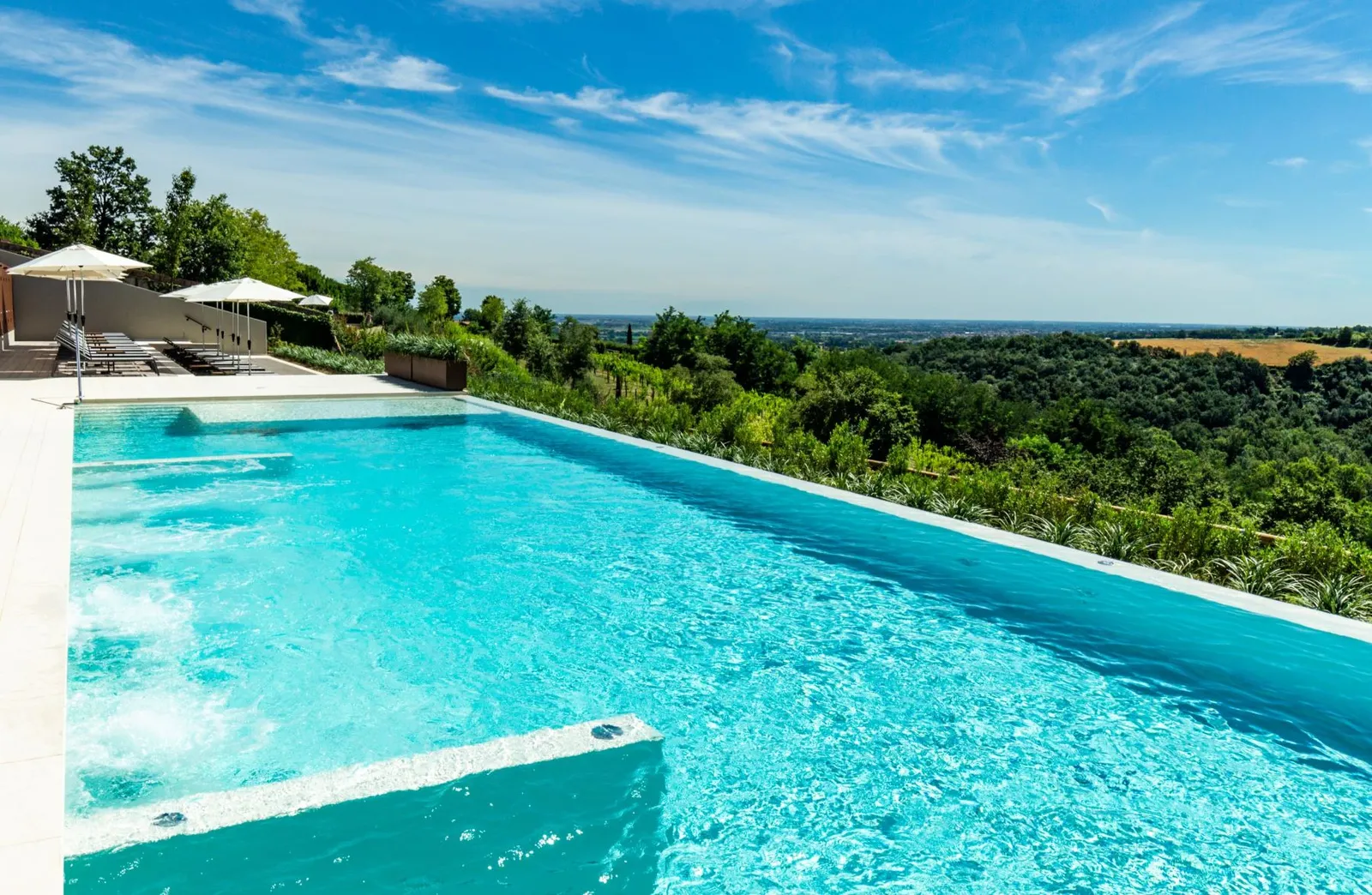 The rose pool at Palazzo di Varignana near Bologna