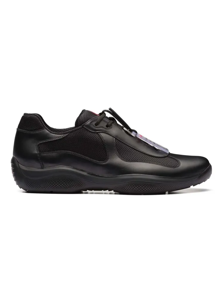 Side view of the Prada America's Cup sneaker showing its elongated profile