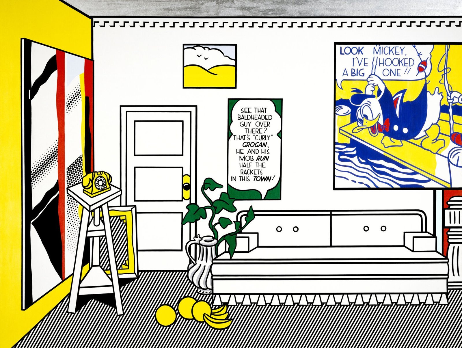 Detail of a Roy Lichtenstein painting showing Ben-Day dots