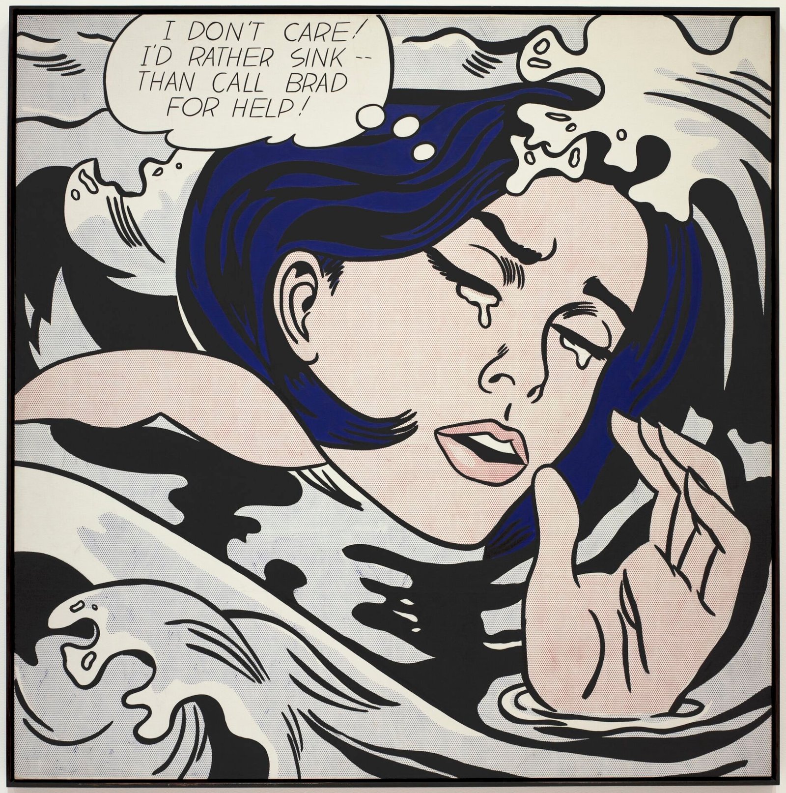 Colourful Pop painting by Roy Lichtenstein in a gallery at the Whitney Museum