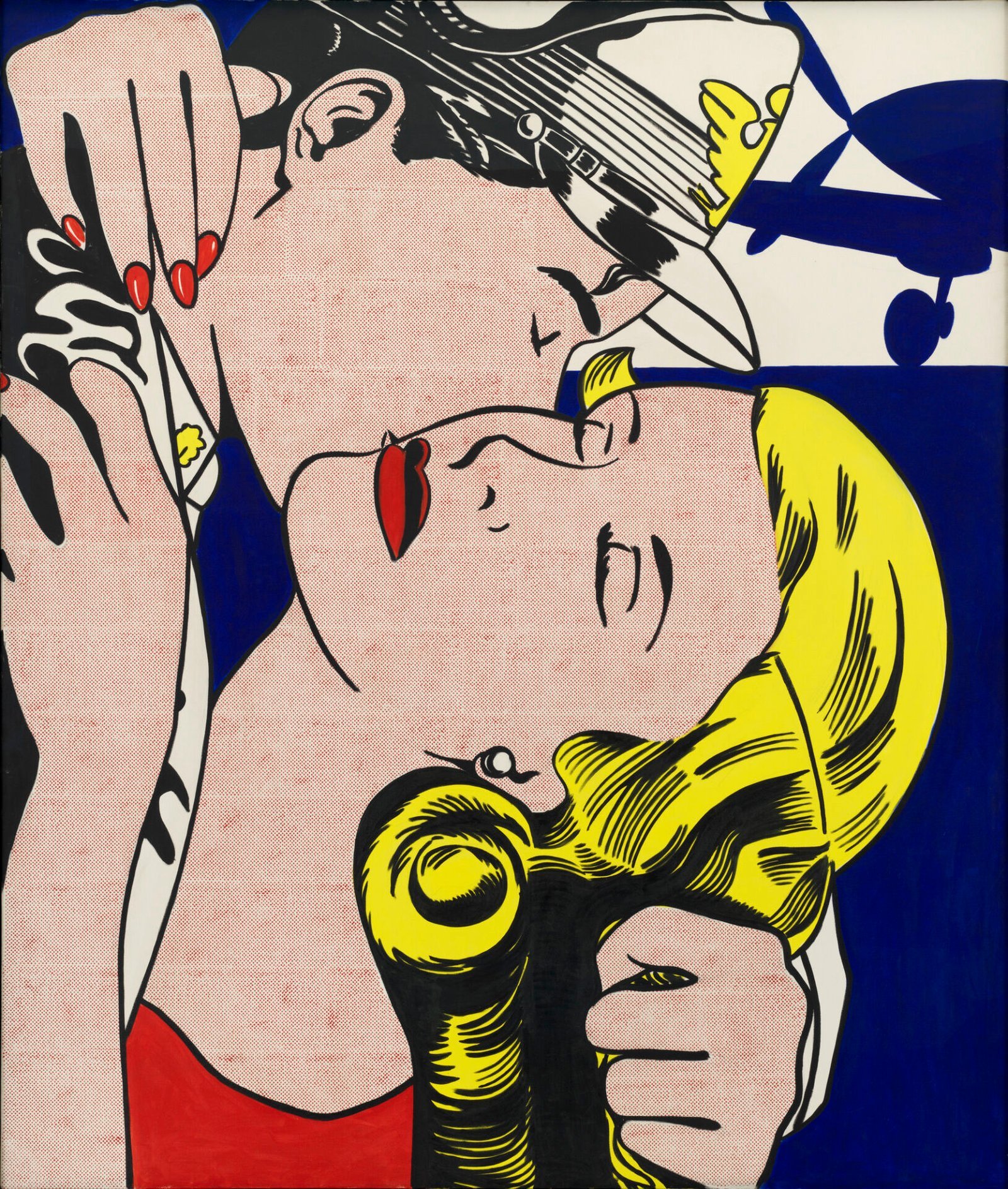 Roy Lichtenstein painting with a comic-strip figure