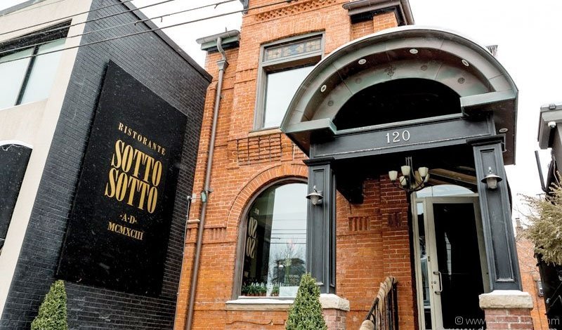The dining room of Sotto Sotto, an Italian restaurant in Yorkville, Toronto