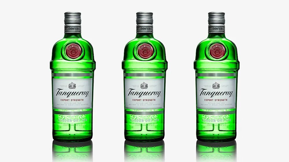 Tanqueray gin bottle, illustrative base spirit