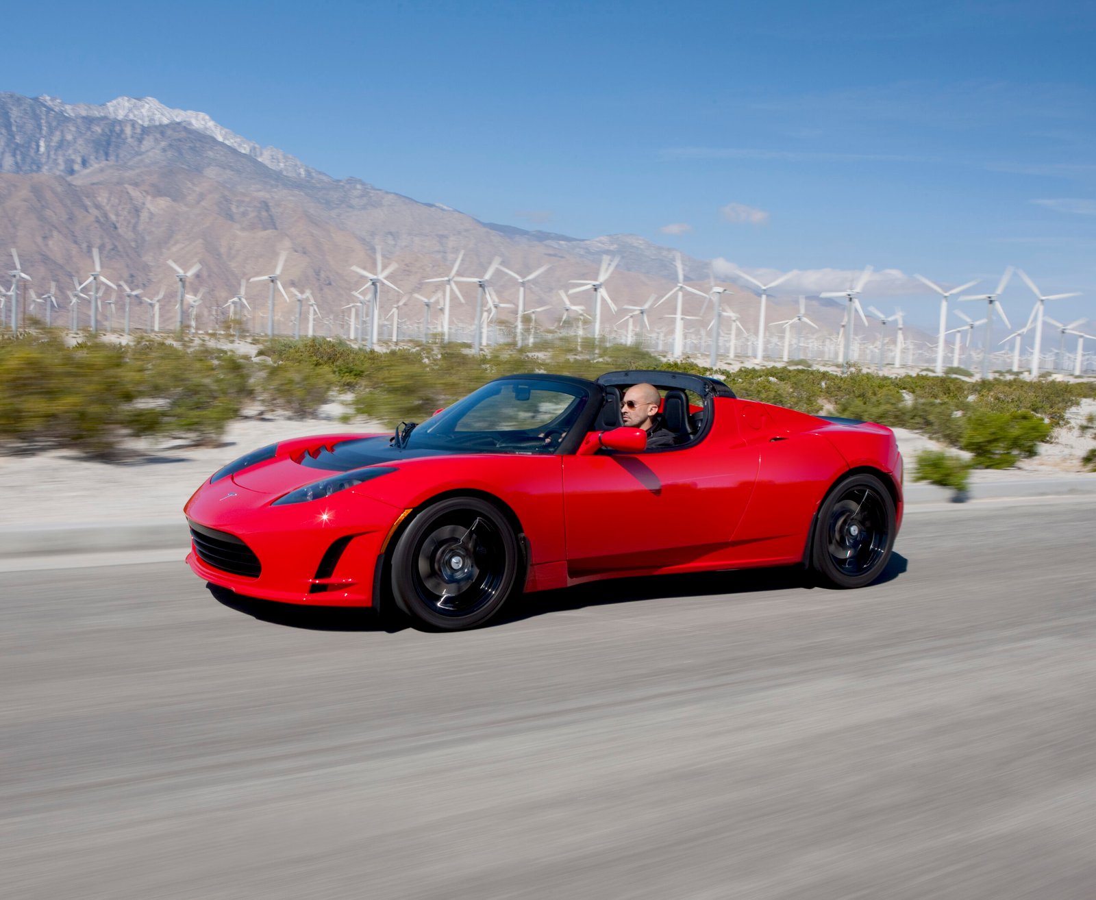 The original Tesla Roadster, the company's first production car