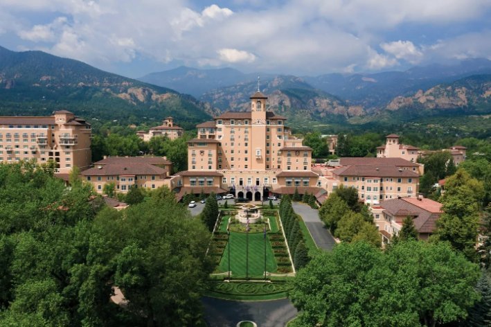 The Broadmoor resort beneath Cheyenne Mountain