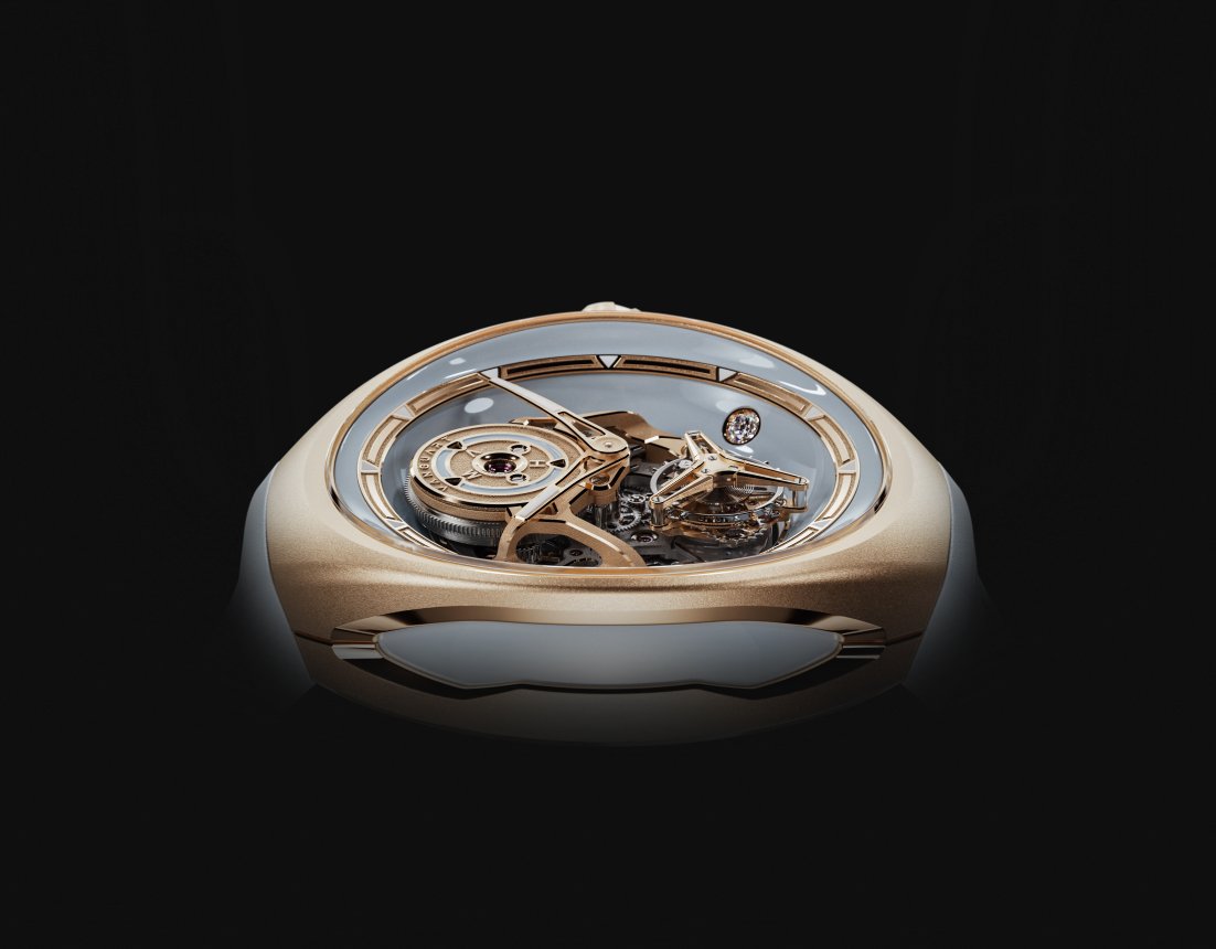 Vanguart Orb in rose gold on a dark background