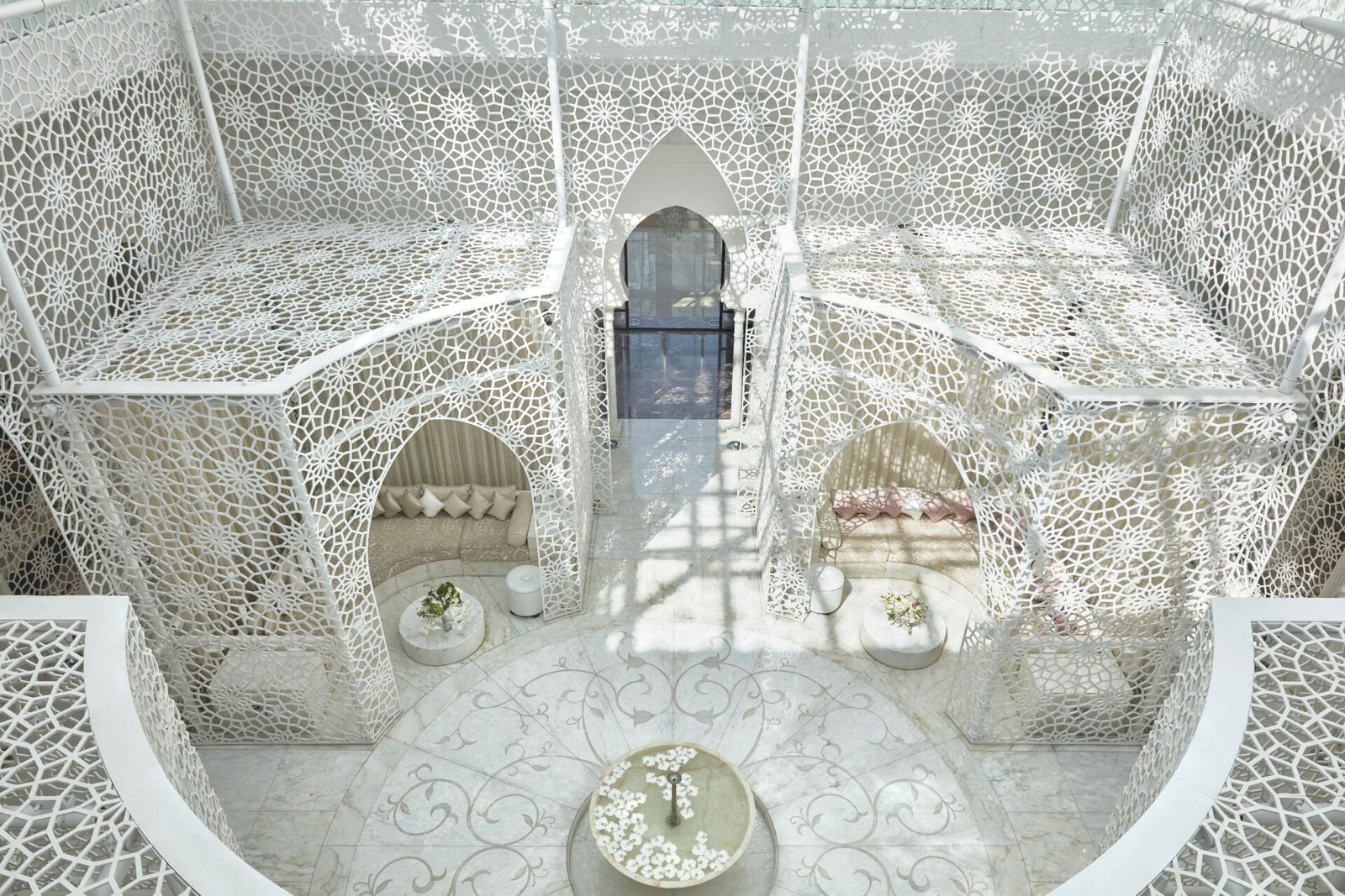 Marble hammam at the Royal Mansour, Marrakech