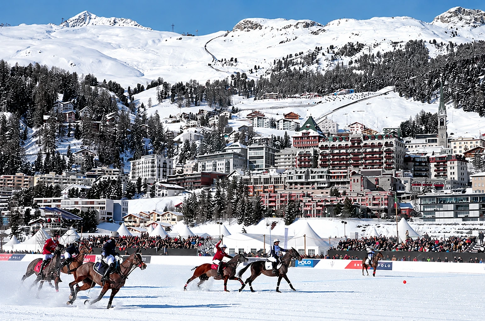 Snow polo in St. Moritz. Archive image.