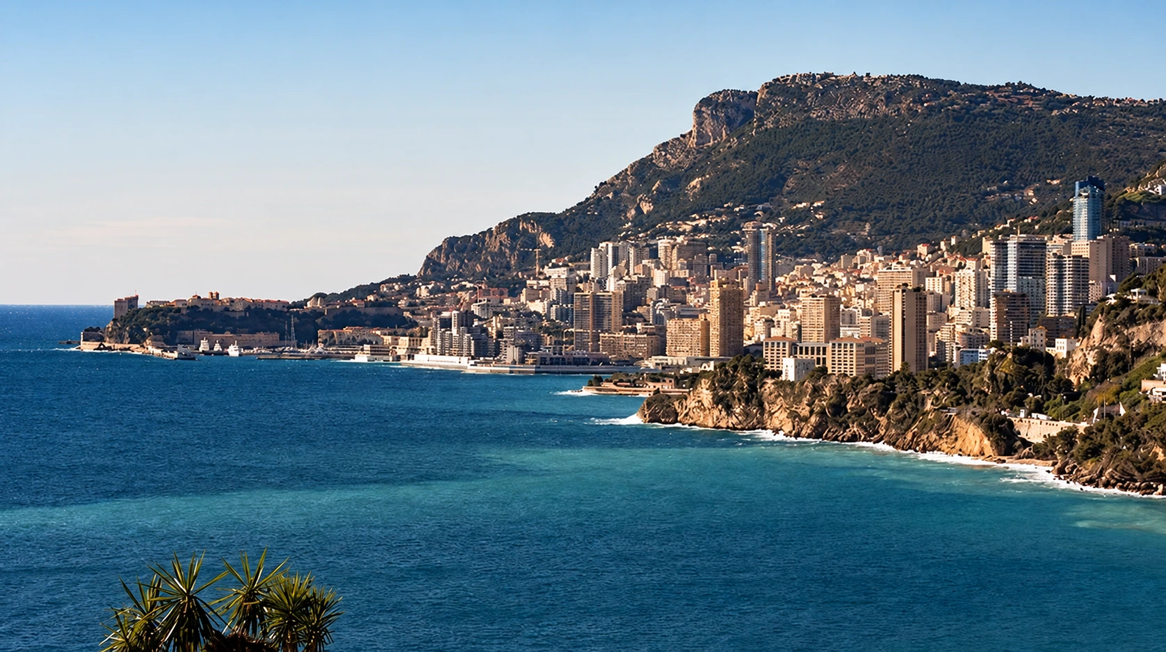 Monaco and its Mediterranean coastline