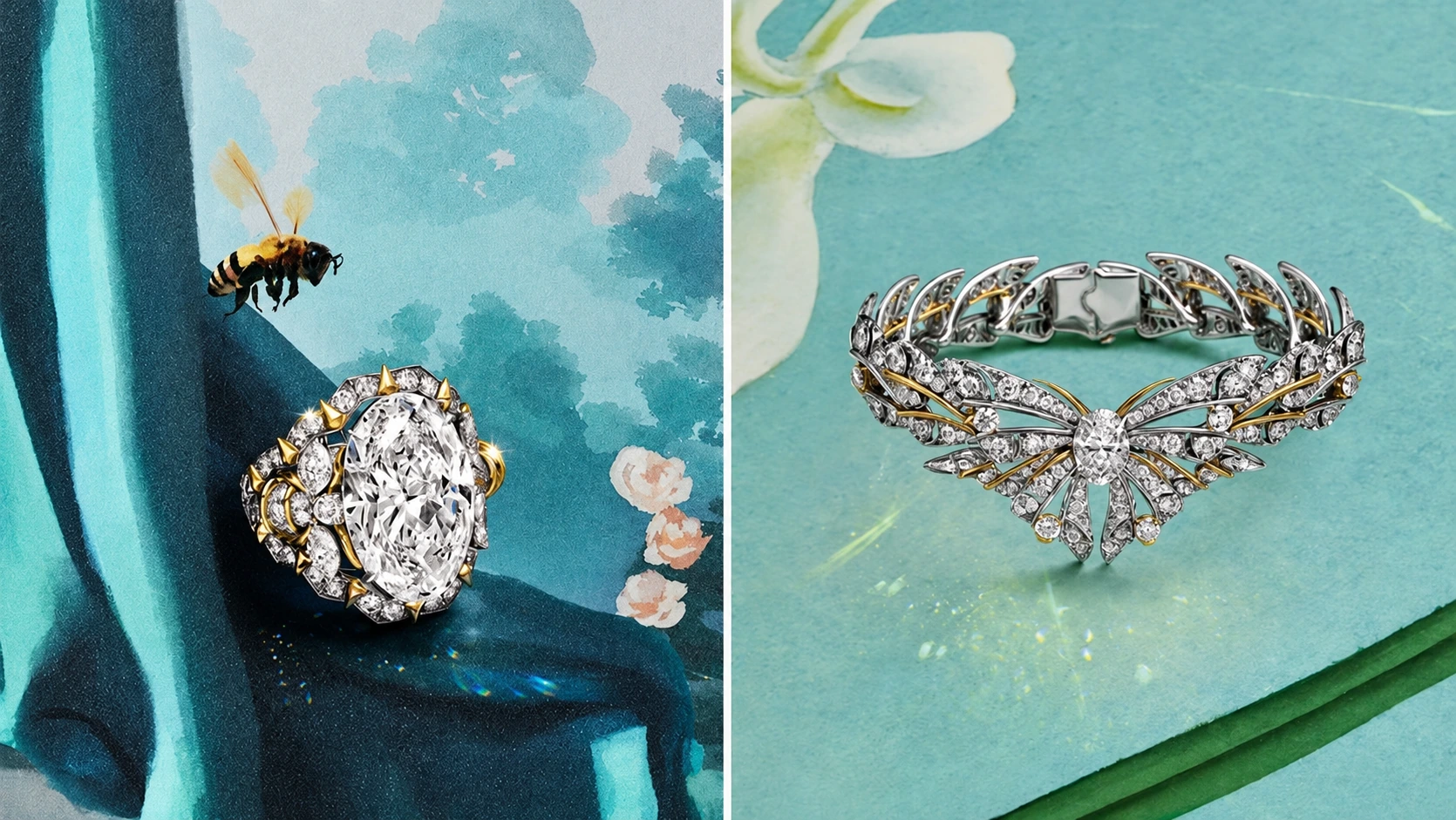 Bee and Monarch jewellery from Tiffany Blue Book 2026 Hidden Garden