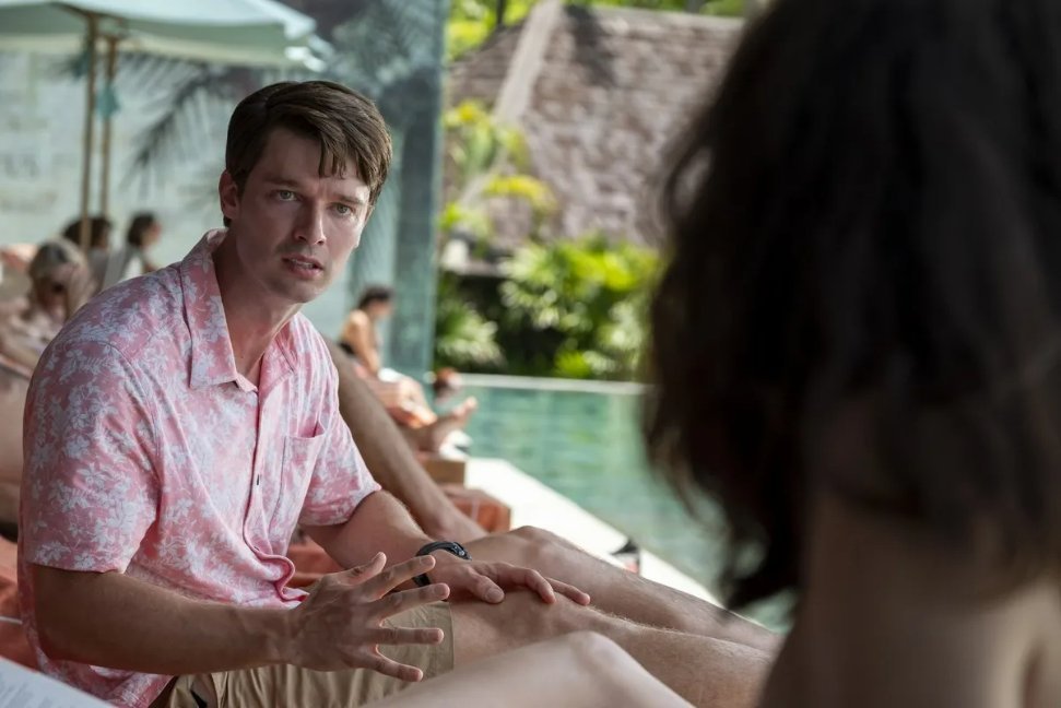 Patrick Schwarzenegger in the third season of The White Lotus